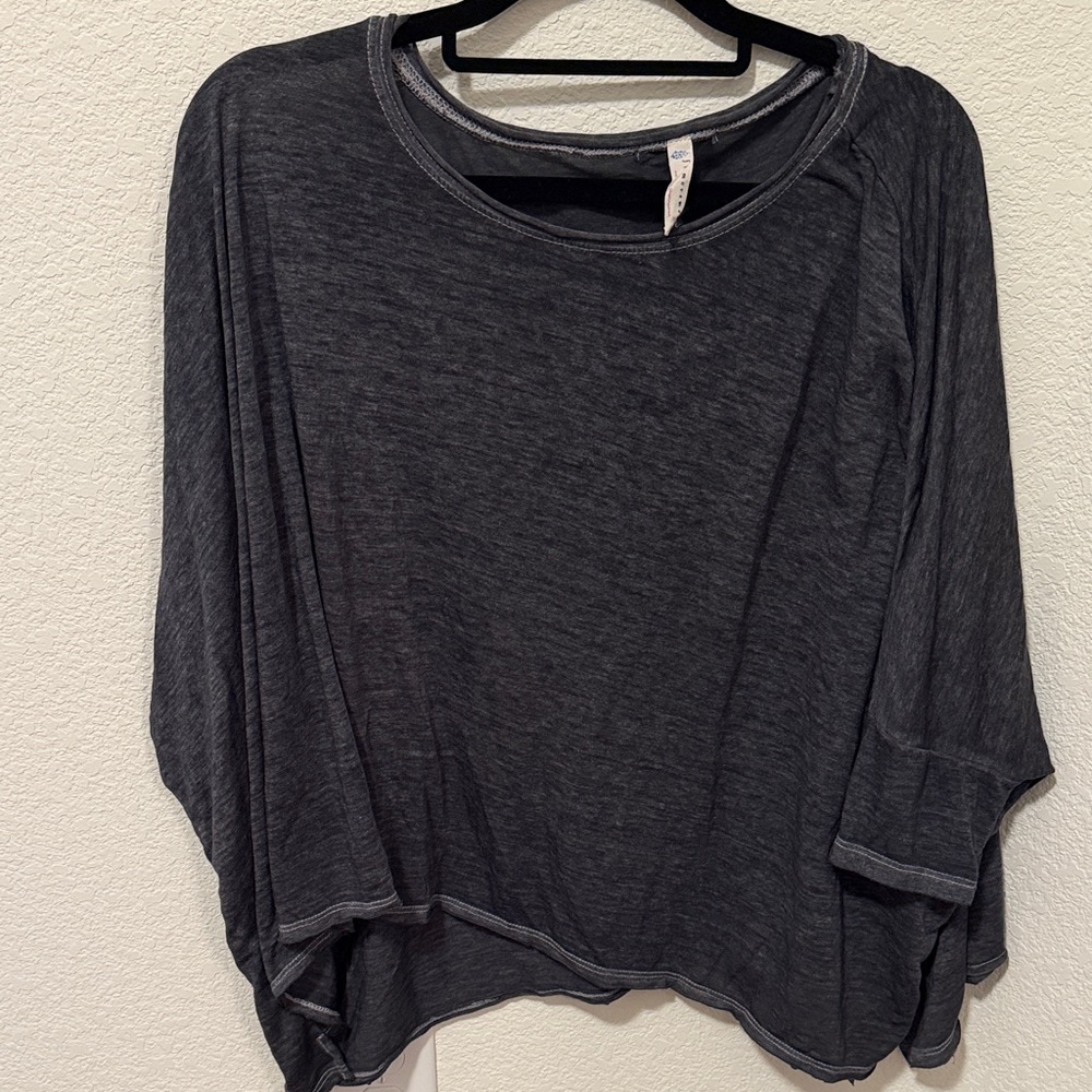 Free People Movement Charcoal Gray Women's Relaxed Blouse